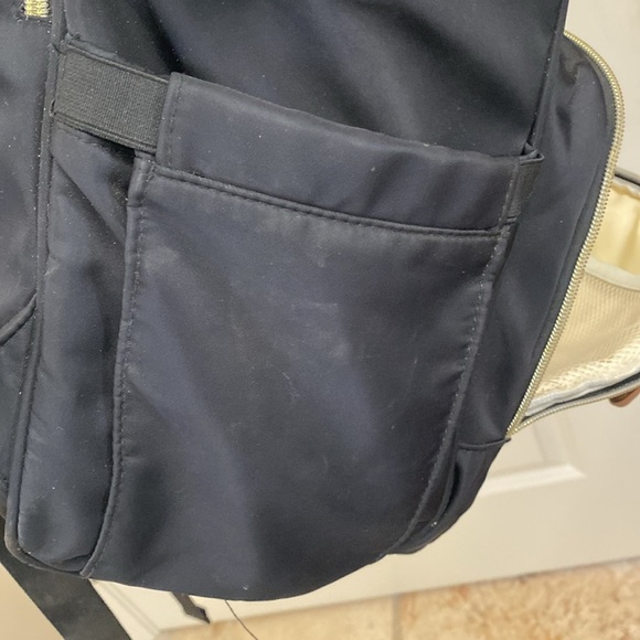 Cysili Diaper Bag Back Pack Black Canvas Nylon USB Port zipper pockets kids - Picture 7 of 13